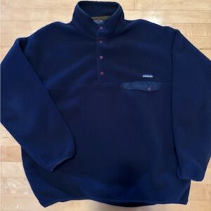 Patagonia Men's Vintage Dark Blue Synchilla Snap T